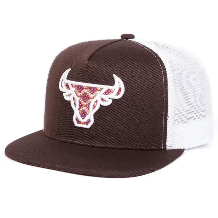 Casquettes de baseball décontractées unisexes avec broderie tête de bœuf