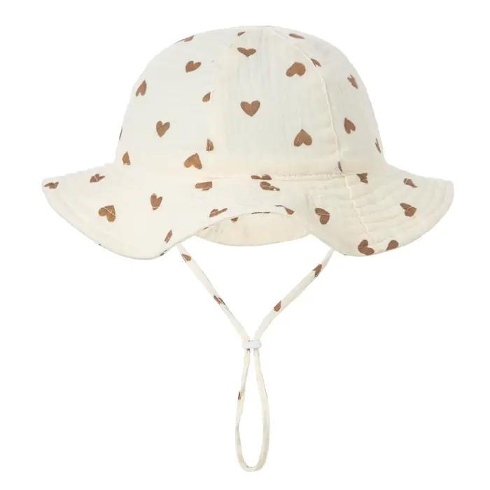 Chapeau seau d'été en coton doux pour bébé garçon et fille
