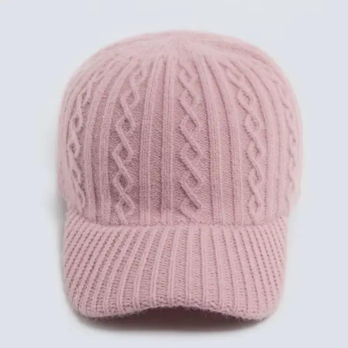 Nouvelle casquette de Baseball tricotée femmes mode hommes automne hiver chapeau chaud Vintage casquettes décontractées pour dames Snapback femme réglable