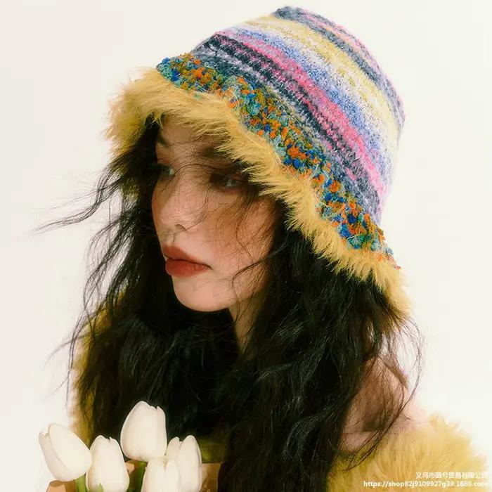 Chapeau seau en tricot pour femmes