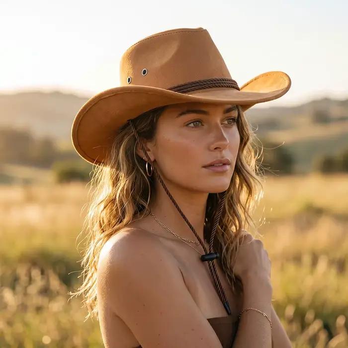 Chapeau de cowboy western à large bord vintage