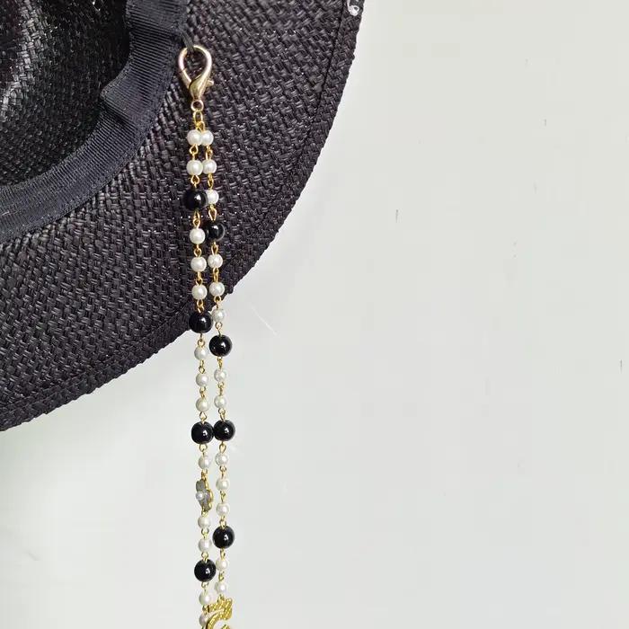 Accessoires de chapeau design fait à la main adapté à toutes sortes de chapeaux chaîne de perles