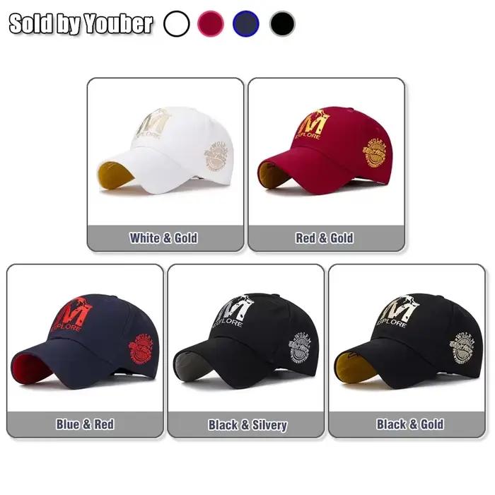 M lettre loup Totem broderie coton réglable dur haut casquette de Baseball chapeau de soleil camionneur casquettes papa chapeaux