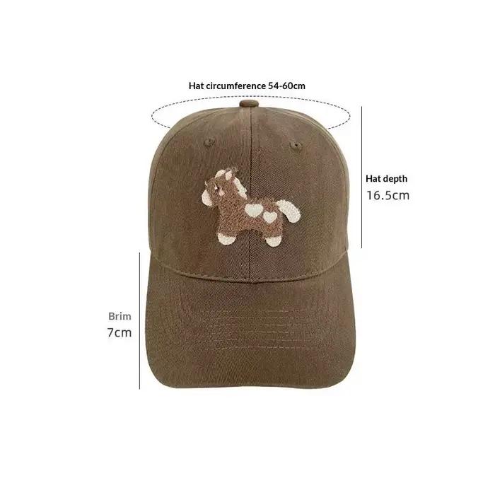 Casquette de baseball brodée avec un poney mignon coréen
