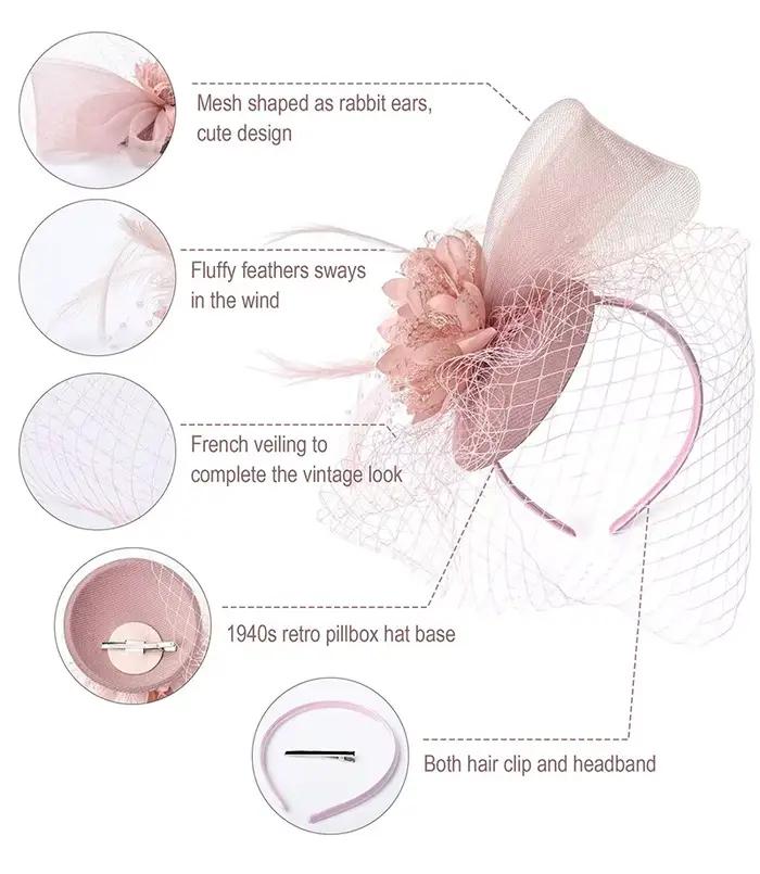 Chapeau de mariée à plumes