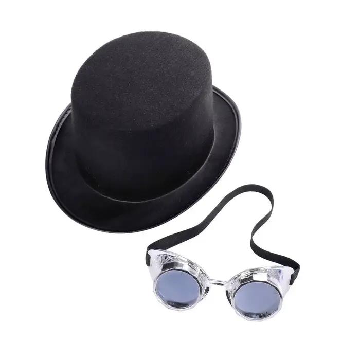 Chapeau de magicien vintage noir steampunk pour homme