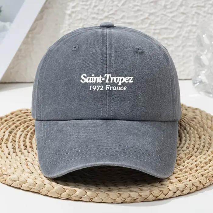Casquette de baseball unisexe Saint-Tropez blanche à imprimé lettres