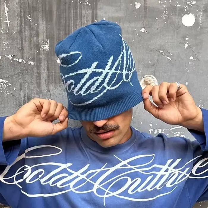 Chapeau chaud en laine tricoté avec lettres Jacquard pour hommes et femmes