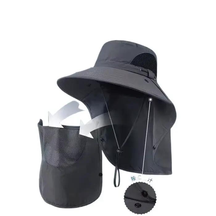 Chapeau de soleil portable pour homme avec protection de la nuque et du visage
