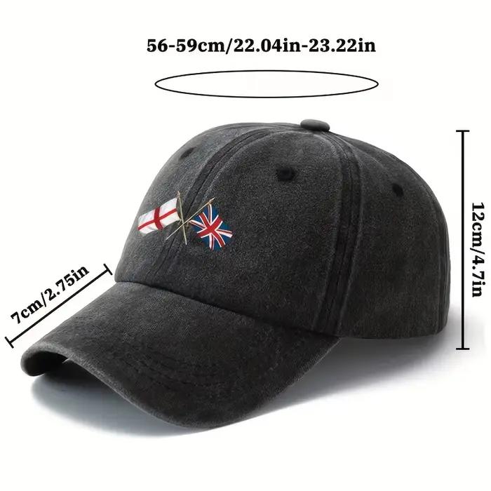 Casquette de baseball imprimée élégante et adaptable avec le drapeau Union Jack d'Angleterre
