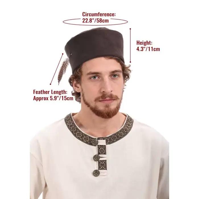 Chapeau rond médiéval DAZCOS avec revers