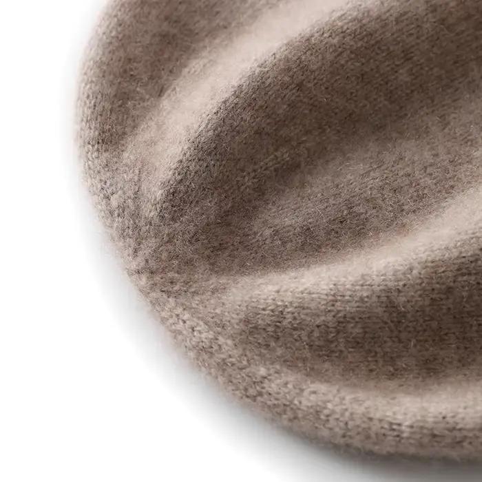 Hiver unisexe 100 cachemire chapeaux en plein air décontracté garder au chaud couleur unie