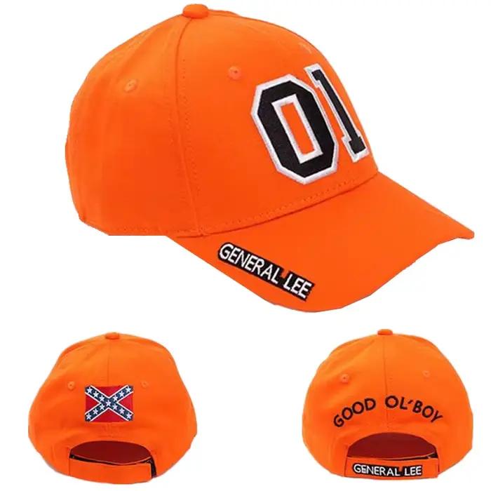 General Lee 01 Cosplay chapeau broderie unisexe coton Orange bon OL' Boy Dukes casquette de Baseball réglable
