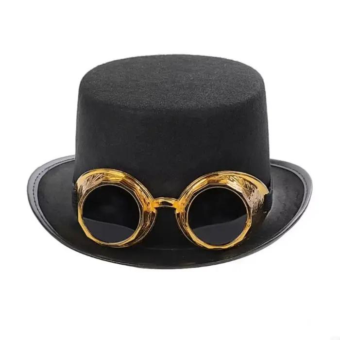Chapeau steampunk vintage noir pour homme