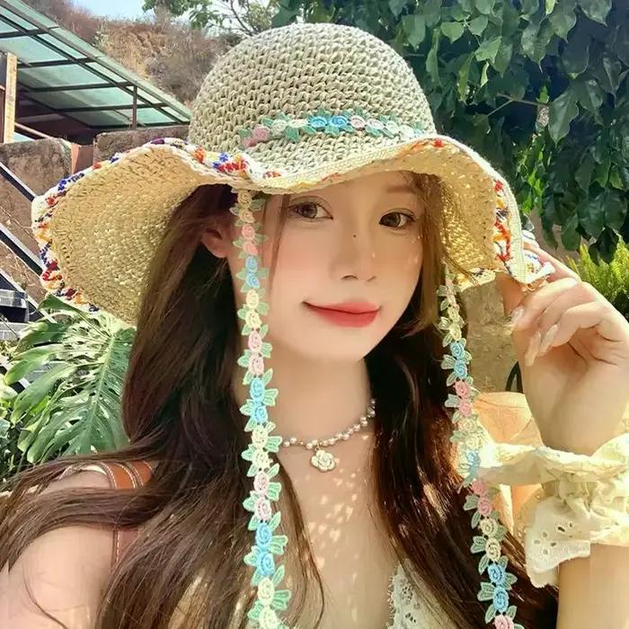 Chapeau de paille coréen pour femme