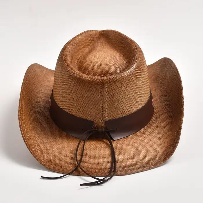 Chapeau de cowboy occidental vintage en papier pour homme et femme, style formel, protection solaire, printemps et été, fête, plage, jazz