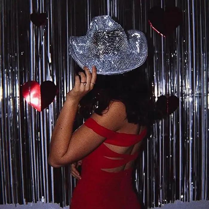 Chang Ball-Chapeau de cow-girl à paillettes pour femmes et hommes