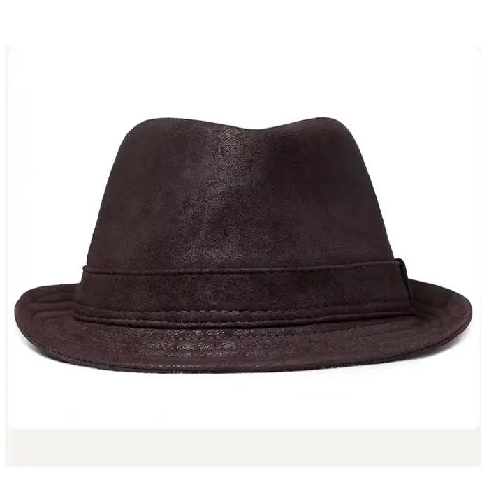 Chapeau formel en cuir véritable pour homme