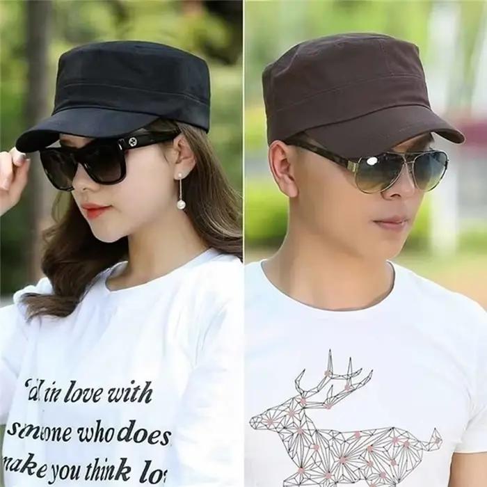 1PC mode hommes femmes cinq couleurs unisexe réglable Style classique plaine plat Vintage armée chapeau cadet militaire patrouille casquette