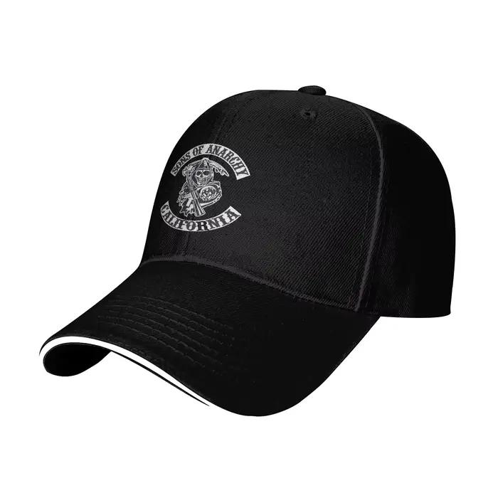 Casquette gothique Sons of Anarchy unisexe adulte pour hommes et femmes style punk streetwear occasionnels春夏秋冬通用成人男女街头朋克风哥特式棒球帽