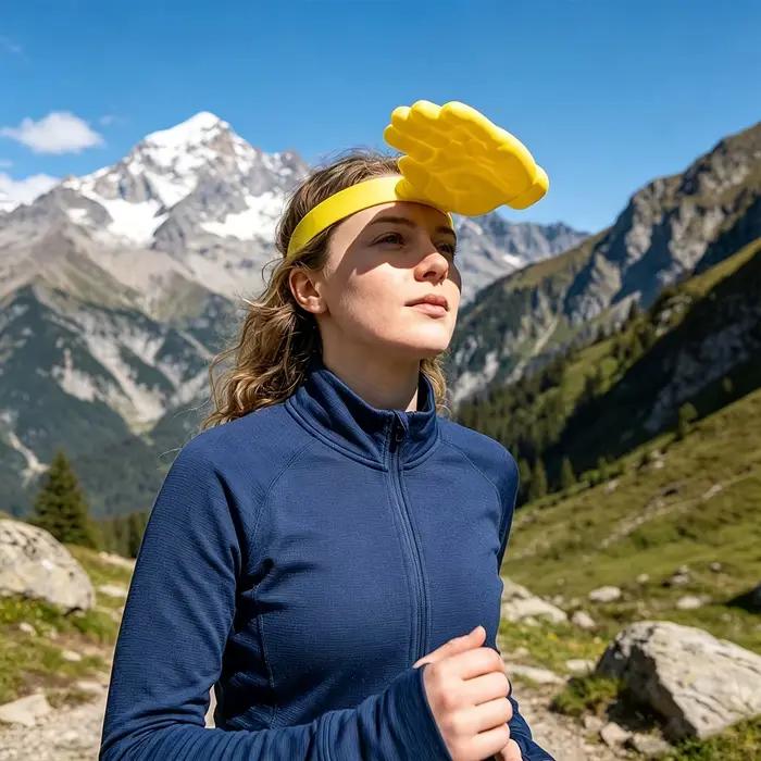 Nouveau bandeau chapeau de soleil jaune en forme de main pour homme et femme idéal pour la plage, le carnaval et les occasions spéciales