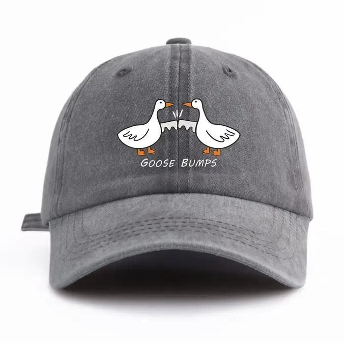 Casquette de Baseball délavée imprimée GOOSE BUMP pour adultes