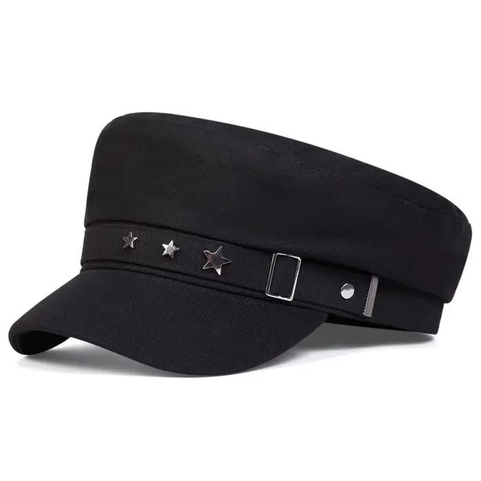 Béret noir pour femme style rétro britannique chapeau militaire coréen élégant pour mères occasions spéciales printemps automne