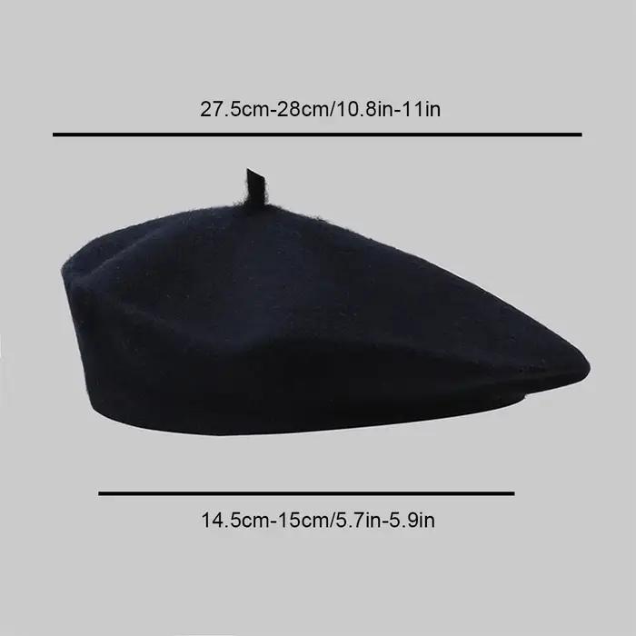 Bérets en Laine Style Artistique Français Élégants et Confortables Casquette Douce Rétro Uni pour Femmes Occasions Décontractées