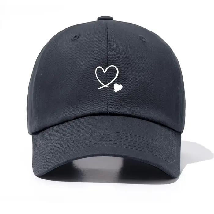 Casquette de baseball imprimée cœurs en blanc beige bleu marine bourgogne gris kaki rose noir pour hommes et femmes classique décontracté élégant cadeau famille amis