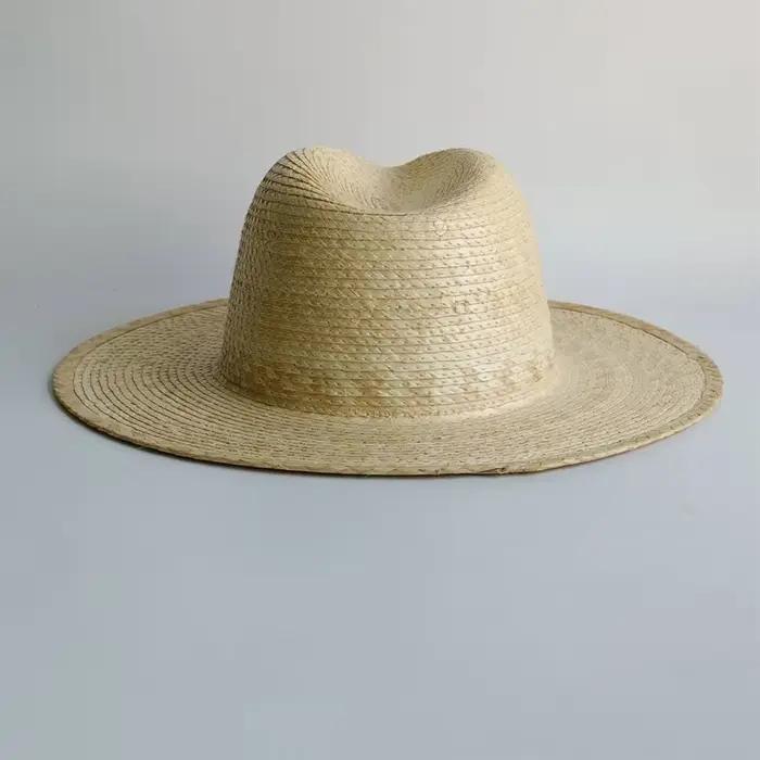 Chapeau Fedora Jazz en feuille de palmier pour femmes et hommes, protection solaire, style sportif, idéal pour l'été, la plage et les vacances