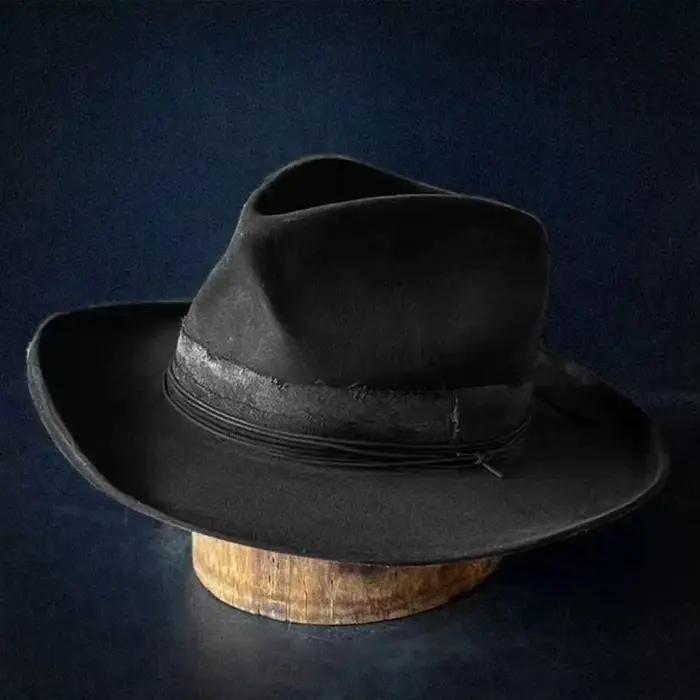 Chapeau rond Vintage à bord roulé