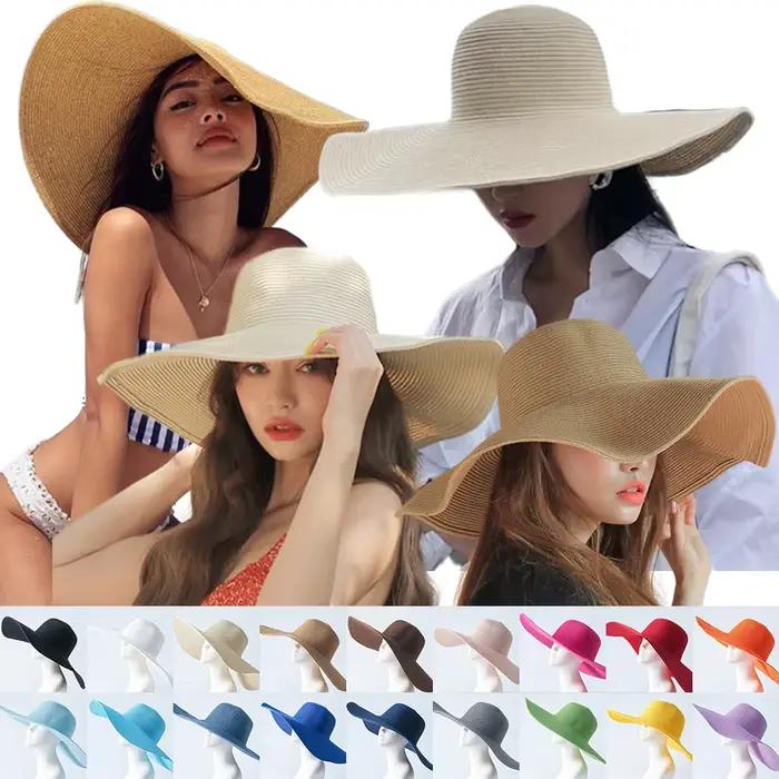 Chapeaux de paille à bord large pour femmes