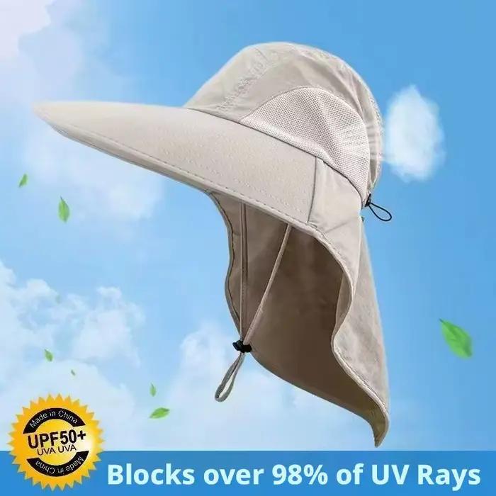 Chapeau de protection UV à large bord avec protège-nuque pour hommes et femmes