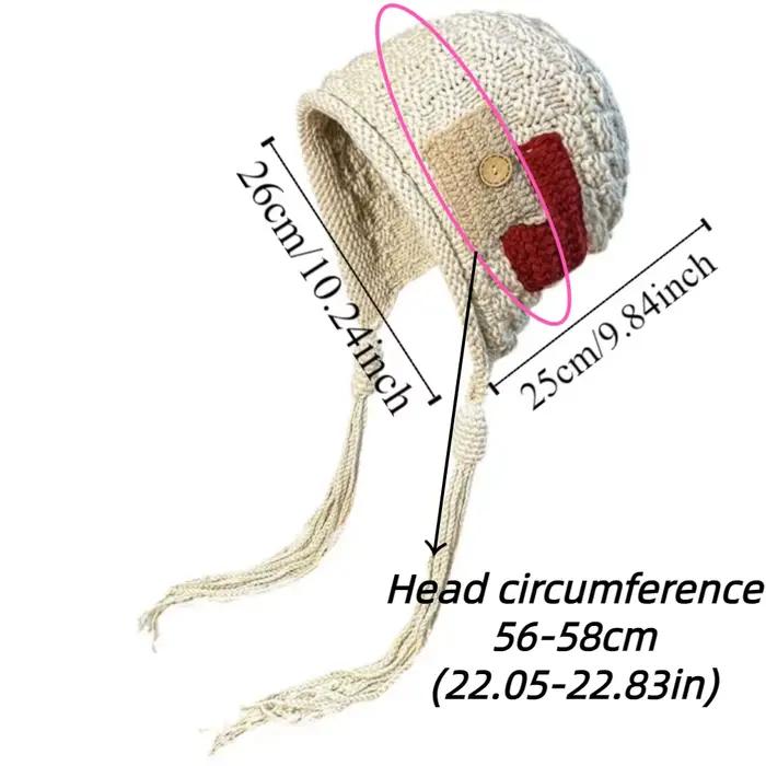 Chapeau tricoté conçu Harajuku avec longs glands