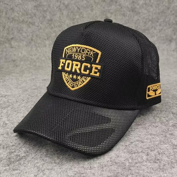 Casquette de baseball en maille pour hommes motif bouclier grandes tailles respirante été printemps sport extérieur