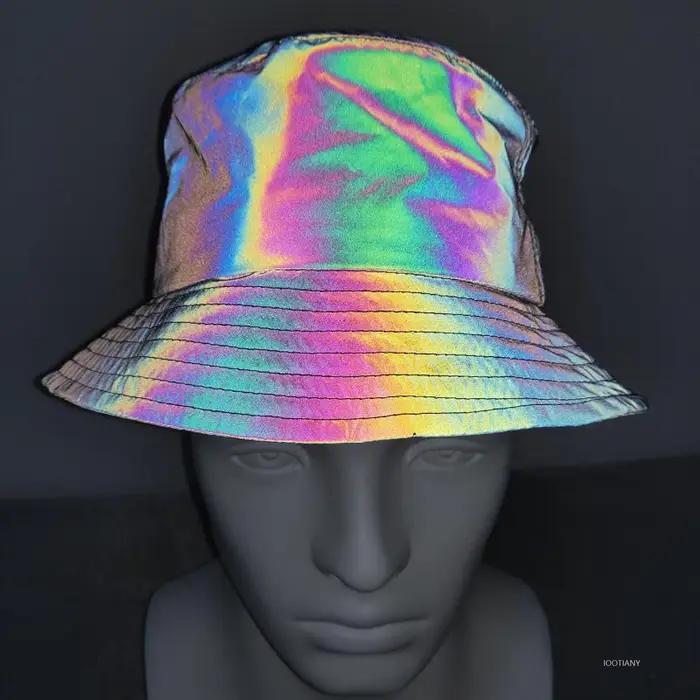 Chapeau de pêcheur réfléchissant coloré pour hommes et femmes
