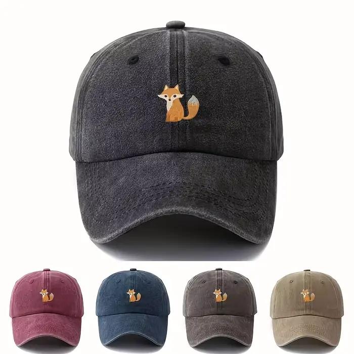 Casquette de baseball imprimée à motif de renard mignon pour la mode décontractée quotidienne