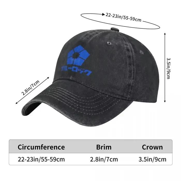 Casquettes de baseball unisexe Blue Lock Football Manga Anime en jean délavé style vieilli