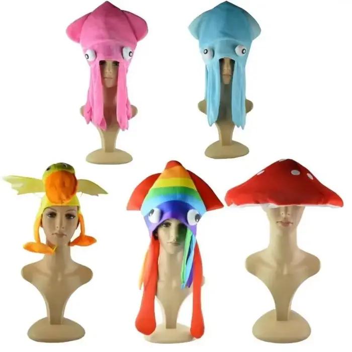Chapeau de calmar arc-en-ciel drôle