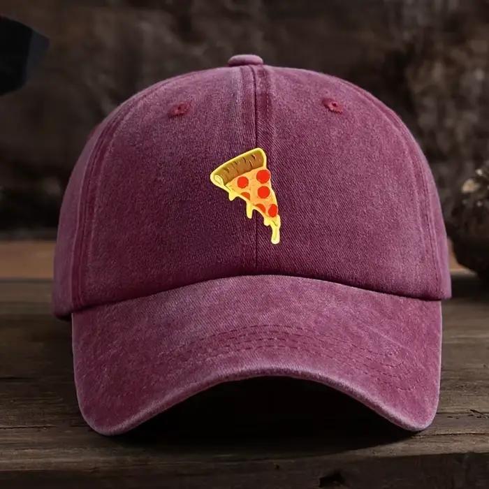 Casquette de baseball imprimée en tranche de pizza dorée amusante pour hommes et femmes