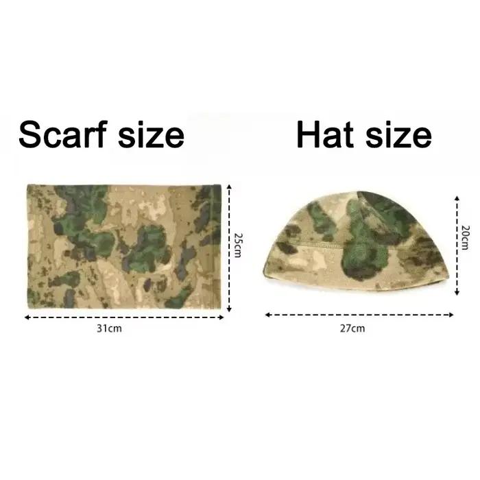 2 pièces de chapeaux et foulards hiver tête chaude en plein air épais vent chaud bavoir hommes Camouflage casquette