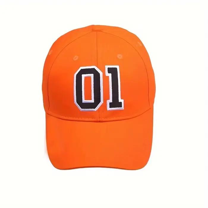 1pc une casquette de baseball orange avec 01 broderie sports de plein air