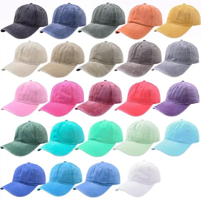 Casquette de Baseball brodée en coton lavé avec Logo personnalisé
