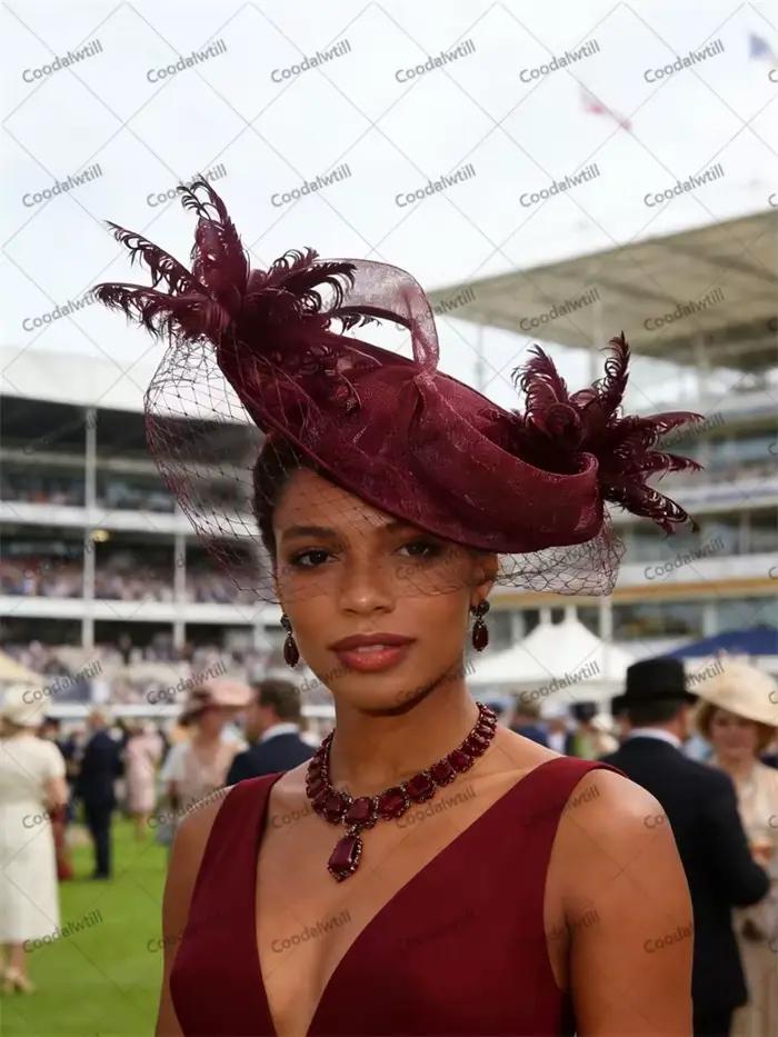 Fascinateur élégant en polyester pour femmes, bandana chic pour mariage, soirée formelle, cocktail, derby, dîner de gala
