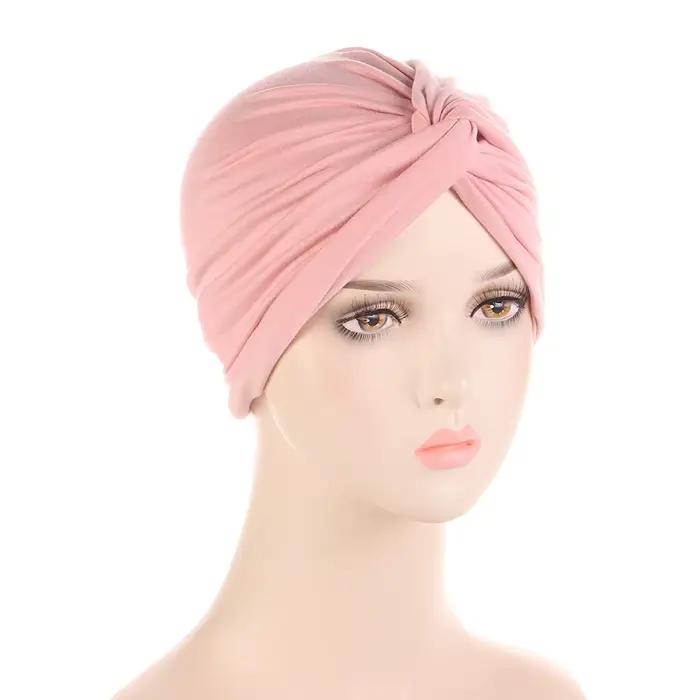 Couvre-chef bonnet chapeau casquette noeud torsadé Turban pour femmes fille chimio tête enveloppement doux extensible perte de cheveux Alopecia mode HT215