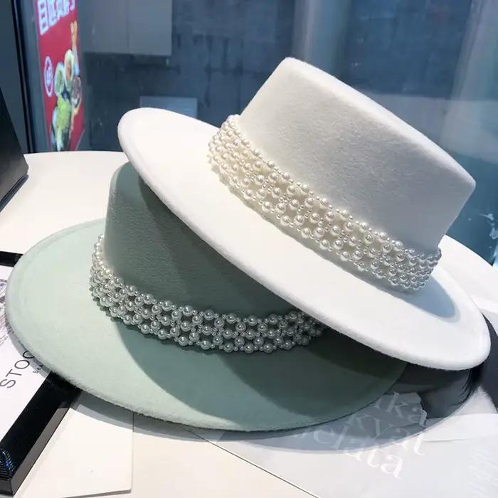 Chapeau Fedora accessoires de perles