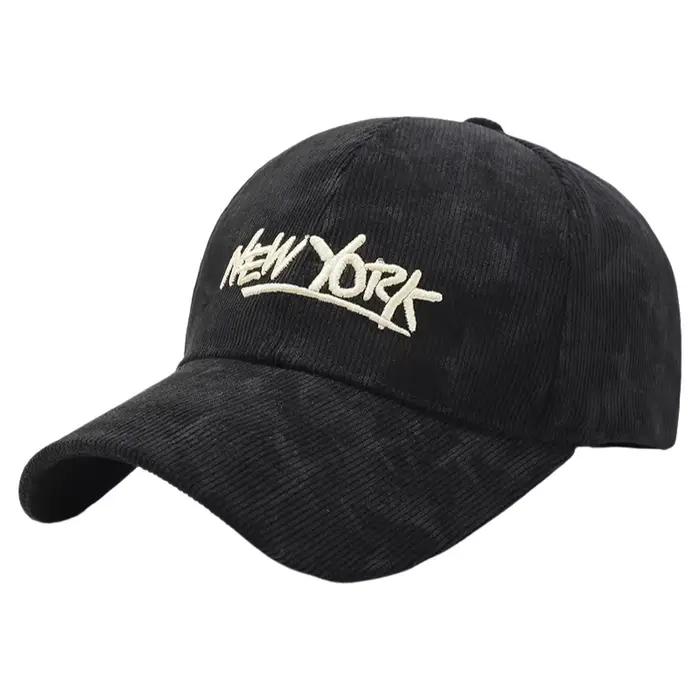 Casquette de baseball en velours côtelé tendance pour femme