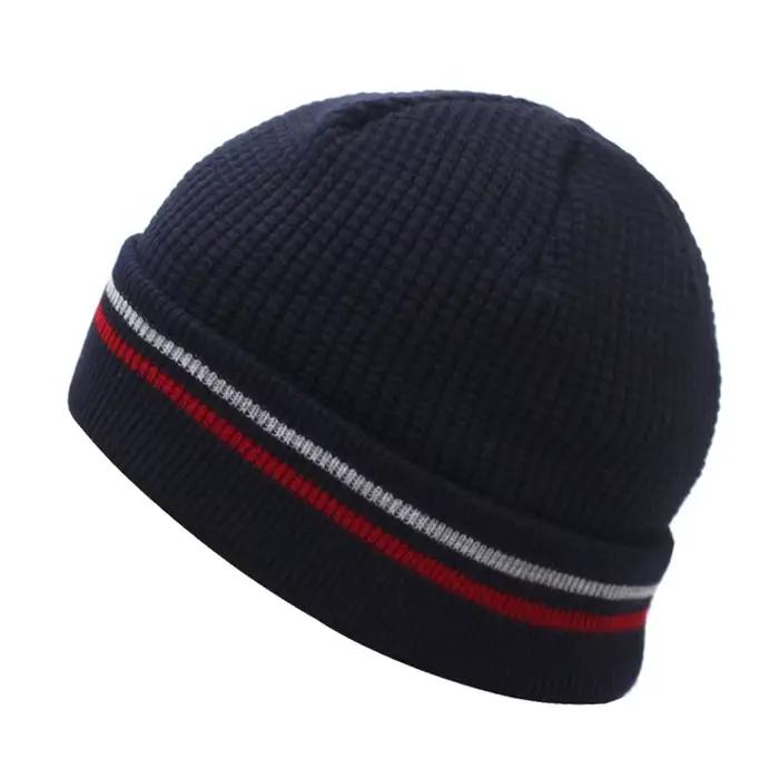 Skullies bonnets décontracté tricoté chapeau hommes Bonnet chapeaux