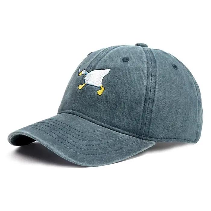 Casquette de baseball brodée avec motif de canard pour hommes et femmes
