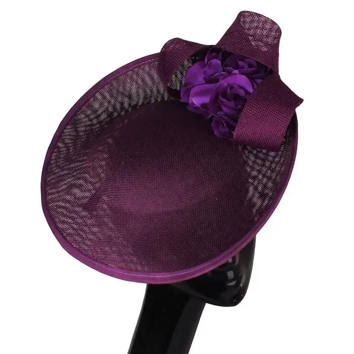Rose rouge femmes grand Derby Fascinator chapellerie chapeau chapeaux fête mariage élégant mariée casque cheveux accessoires bandeau